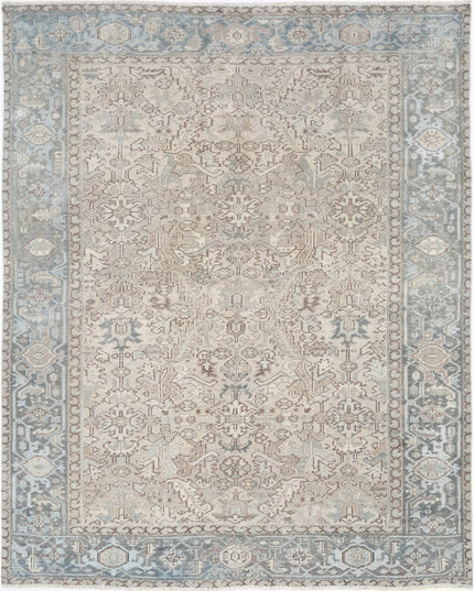 Heriz 7' 0" X 8' 11" Hand Knotted Wool Rug 7' 0" X 8' 11" (213 X 272) / Taupe / Wool