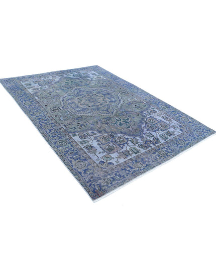 Heriz 6' 1" X 8' 9" Hand Knotted Wool Rug 6' 1" X 8' 9" (185 X 267) / Blue / Wool