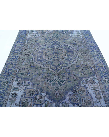 Heriz 6' 1" X 8' 9" Hand Knotted Wool Rug 6' 1" X 8' 9" (185 X 267) / Blue / Wool