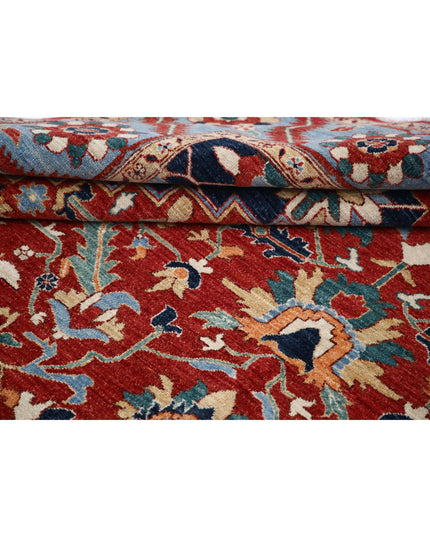 Heriz 8' 0" X 9' 5" Hand Knotted Wool Rug 8' 0" X 9' 5" (244 X 287) / Red / Wool