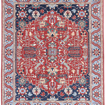 Heriz 8' 0" X 9' 5" Hand Knotted Wool Rug 8' 0" X 9' 5" (244 X 287) / Red / Wool