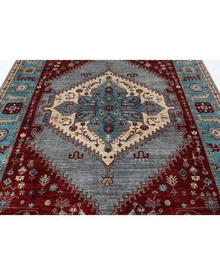 Heriz 7' 11" X 9' 8" Hand Knotted Wool Rug 7' 11" X 9' 8" (241 X 295) / Grey / Wool
