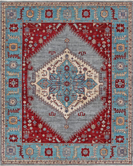 Heriz 7' 11" X 9' 8" Hand Knotted Wool Rug 7' 11" X 9' 8" (241 X 295) / Grey / Wool