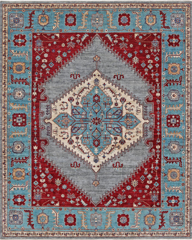 Heriz 7' 11" X 9' 8" Hand Knotted Wool Rug 7' 11" X 9' 8" (241 X 295) / Grey / Wool