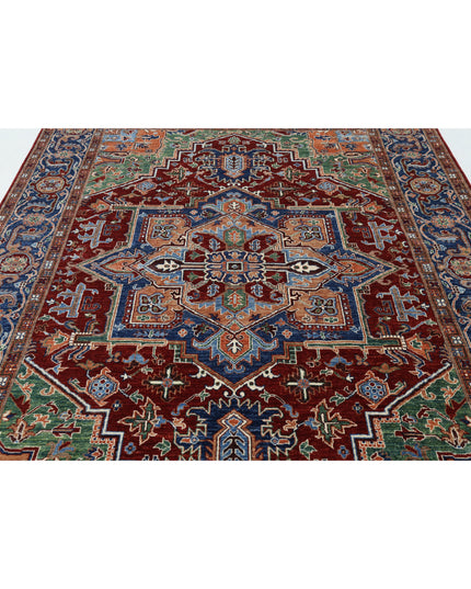 Heriz 6' 9" X 9' 8" Hand Knotted Wool Rug 6' 9" X 9' 8" (206 X 295) / Red / Wool