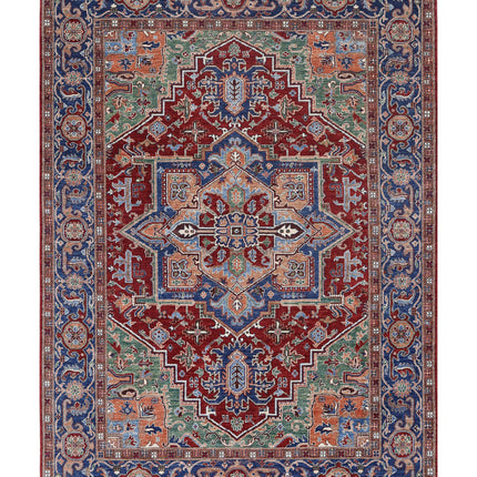 Heriz 6' 9" X 9' 8" Hand Knotted Wool Rug 6' 9" X 9' 8" (206 X 295) / Red / Wool