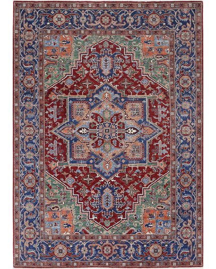 Heriz 6' 9" X 9' 8" Hand Knotted Wool Rug 6' 9" X 9' 8" (206 X 295) / Red / Wool