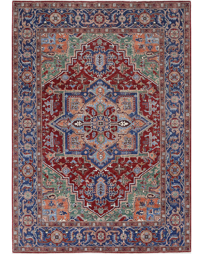Heriz 6' 9" X 9' 8" Hand Knotted Wool Rug 6' 9" X 9' 8" (206 X 295) / Red / Wool