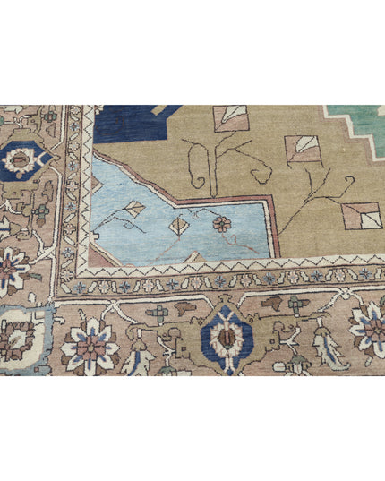 Heriz 11' 10" X 14' 6" Hand Knotted Wool Rug 11' 10" X 14' 6" (361 X 442) / Green / Wool