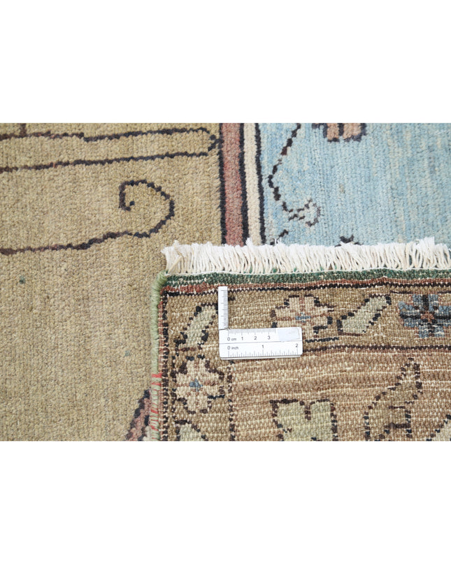 Heriz 11' 10" X 14' 6" Hand Knotted Wool Rug 11' 10" X 14' 6" (361 X 442) / Green / Wool
