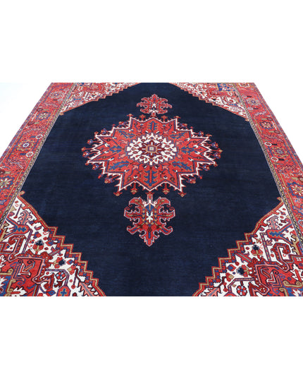 Heriz 8' 10" X 10' 11" Hand Knotted Wool Rug 8' 10" X 10' 11" (269 X 333) / Blue / Wool