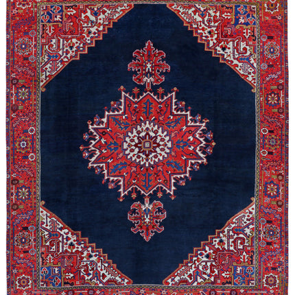 Heriz 8' 10" X 10' 11" Hand Knotted Wool Rug 8' 10" X 10' 11" (269 X 333) / Blue / Wool