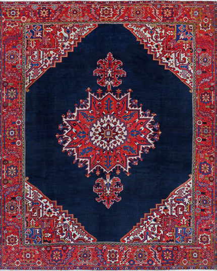 Heriz 8' 10" X 10' 11" Hand Knotted Wool Rug 8' 10" X 10' 11" (269 X 333) / Blue / Wool