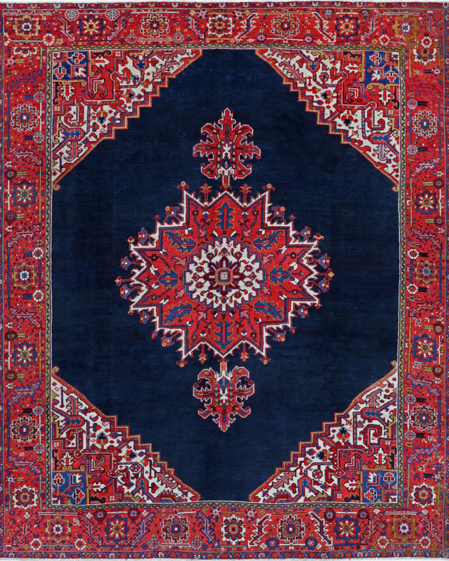 Heriz 8' 10" X 10' 11" Hand Knotted Wool Rug 8' 10" X 10' 11" (269 X 333) / Blue / Wool