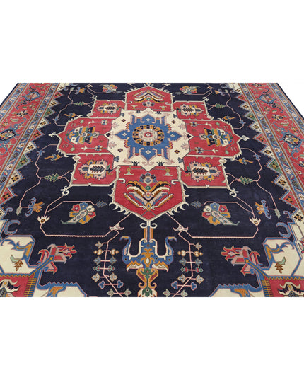 Heriz 9' 11" X 14' 6" Hand Knotted Wool Rug 9' 11" X 14' 6" (302 X 442) / Blue / Wool