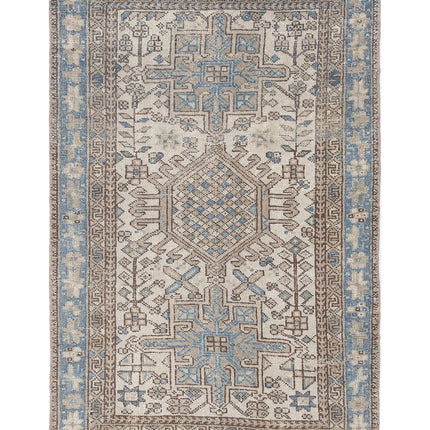 Heriz 3' 0" X 4' 5" Hand Knotted Wool Rug 3' 0" X 4' 5" (91 X 135) / Ivory / Wool