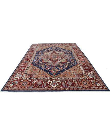 Heriz 8' 3" X 11' 4" Hand Knotted Wool Rug 8' 3" X 11' 4" (251 X 345) / Blue / Wool