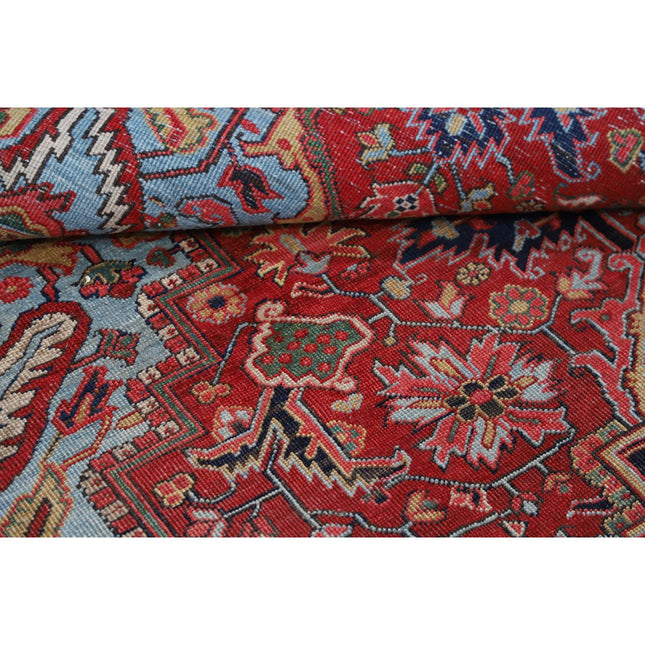 Heriz 8' 6" X 11' 6" Hand Knotted Wool Rug 8' 6" X 11' 6" (259 X 351) / Red / Blue
