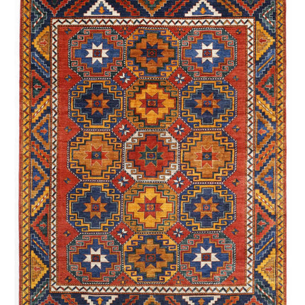 Humna 7' 2" X 9' 3" Hand Knotted Wool Rug 7' 2" X 9' 3" (219 X 282) / Rust / Wool