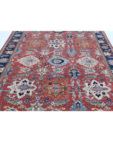 Humna 7' 10" X 9' 10" Hand Knotted Wool Rug 7' 10" X 9' 10" (239 X 300) / Red / Wool