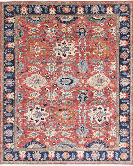 Humna 7' 10" X 9' 10" Hand Knotted Wool Rug 7' 10" X 9' 10" (239 X 300) / Red / Wool