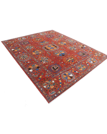 Humna 8' 4" X 9' 7" Hand Knotted Wool Rug 8' 4" X 9' 7" (254 X 292) / Red / Wool