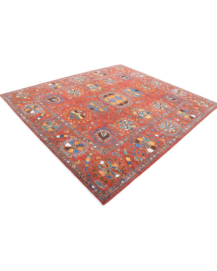 Humna 8' 4" X 9' 7" Hand Knotted Wool Rug 8' 4" X 9' 7" (254 X 292) / Red / Wool