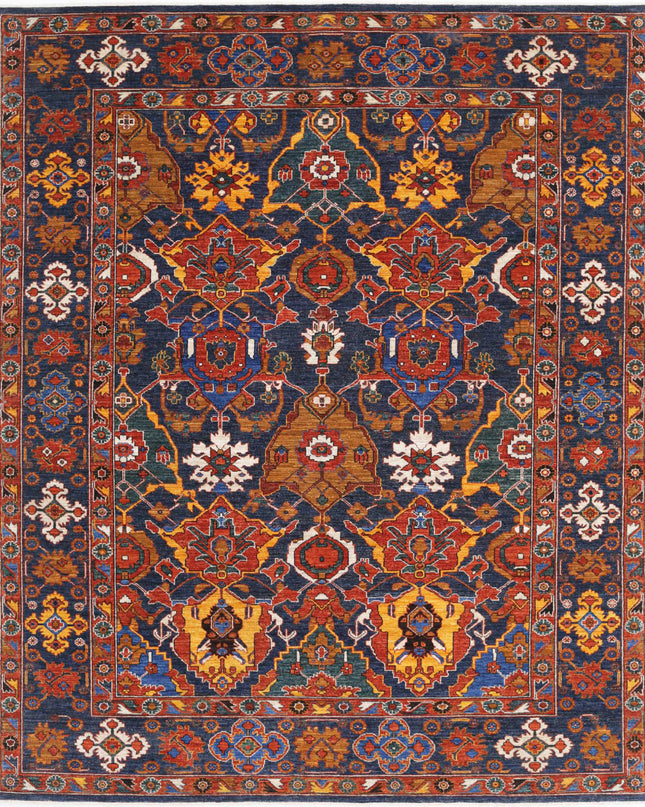 Humna 8' 3" X 9' 11" Hand Knotted Wool Rug 8' 3" X 9' 11" (251 X 302) / Blue / Wool