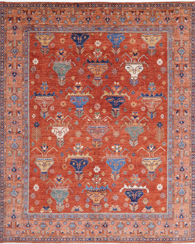 Humna 8' 4" X 10' 0" Hand Knotted Wool Rug 8' 4" X 10' 0" (254 X 305) / Red / Wool