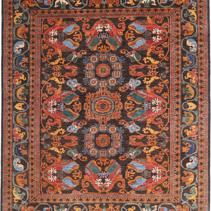 Humna 8' 3" X 9' 7" Hand Knotted Wool Rug 8' 3" X 9' 7" (251 X 292) / Brown / Wool