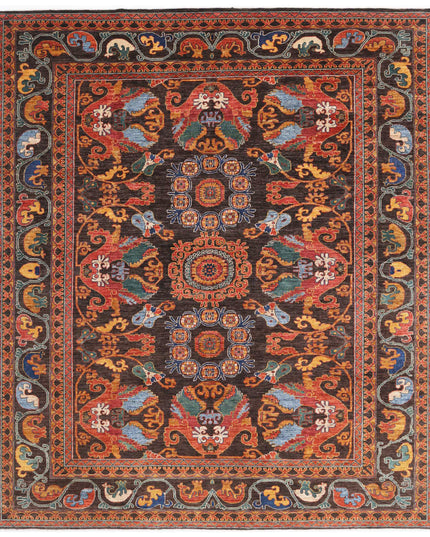 Humna 8' 3" X 9' 7" Hand Knotted Wool Rug 8' 3" X 9' 7" (251 X 292) / Brown / Wool