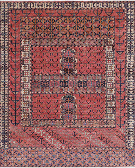 Humna 8' 2" X 9' 9" Hand Knotted Wool Rug 8' 2" X 9' 9" (249 X 297) / Pink / Wool