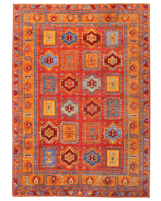 Humna 9' 0" X 12' 9" Hand Knotted Wool Rug 9' 0" X 12' 9" (274 X 389) / Red / Wool