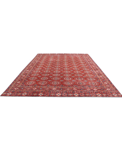 Humna 10' 0" X 13' 5" Hand Knotted Wool Rug 10' 0" X 13' 5" (305 X 409) / Red / Wool
