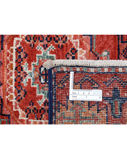 Humna 10' 0" X 13' 5" Hand Knotted Wool Rug 10' 0" X 13' 5" (305 X 409) / Red / Wool