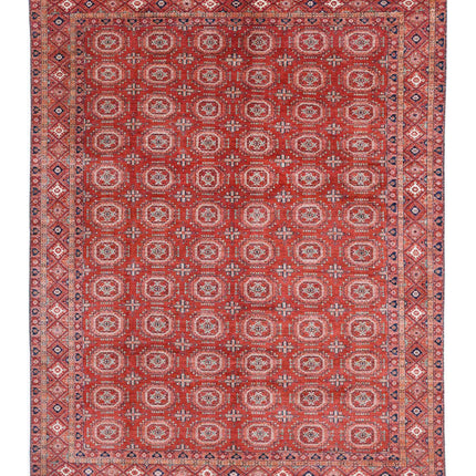 Humna 10' 0" X 13' 5" Hand Knotted Wool Rug 10' 0" X 13' 5" (305 X 409) / Red / Wool