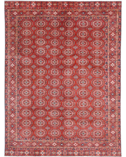 Humna 10' 0" X 13' 5" Hand Knotted Wool Rug 10' 0" X 13' 5" (305 X 409) / Red / Wool