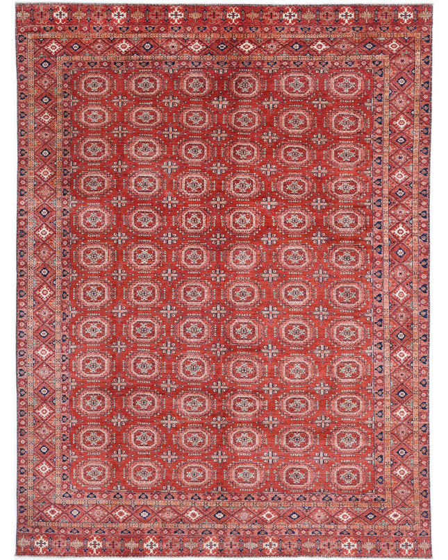 Humna 10' 0" X 13' 5" Hand Knotted Wool Rug 10' 0" X 13' 5" (305 X 409) / Red / Wool