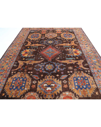 Humna 8' 11" X 12' 7" Hand Knotted Wool Rug 8' 11" X 12' 7" (272 X 383) / Brown / Wool