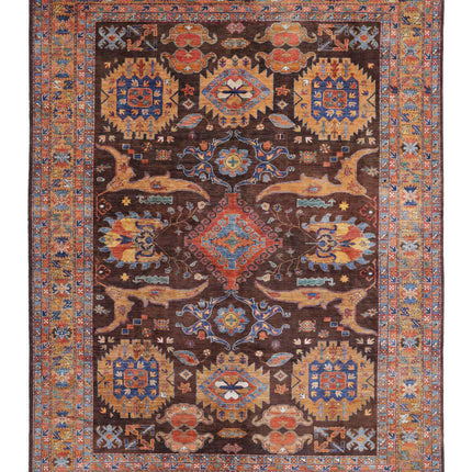 Humna 8' 11" X 12' 7" Hand Knotted Wool Rug 8' 11" X 12' 7" (272 X 383) / Brown / Wool