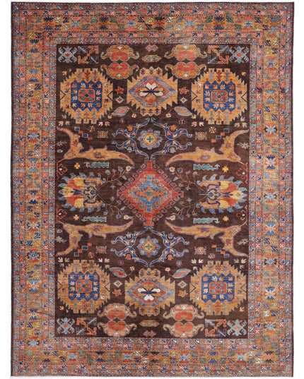 Humna 8' 11" X 12' 7" Hand Knotted Wool Rug 8' 11" X 12' 7" (272 X 383) / Brown / Wool