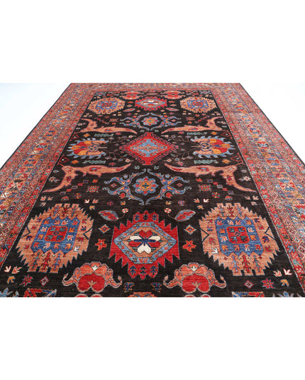 Humna 9' 10" X 14' 7" Hand Knotted Wool Rug 9' 10" X 14' 7" (300 X 444) / Brown / Wool