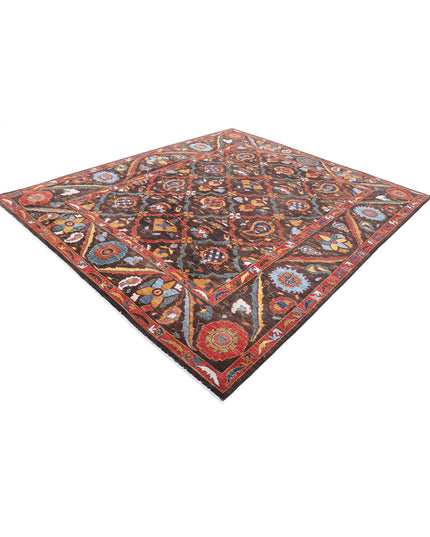 Humna 8' 1" X 9' 8" Hand Knotted Wool Rug 8' 1" X 9' 8" (246 X 295) / Brown / Wool