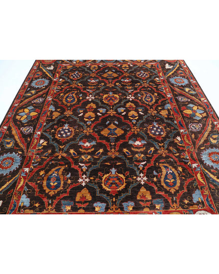 Humna 8' 1" X 9' 8" Hand Knotted Wool Rug 8' 1" X 9' 8" (246 X 295) / Brown / Wool