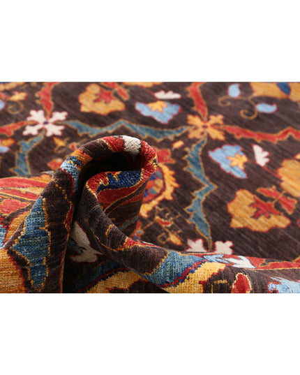 Humna 8' 1" X 9' 8" Hand Knotted Wool Rug 8' 1" X 9' 8" (246 X 295) / Brown / Wool