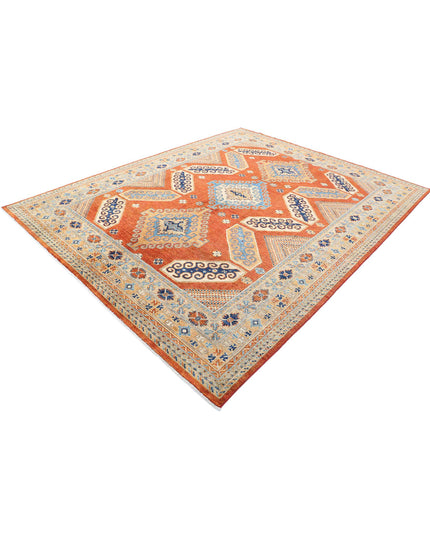 Humna 7' 10" X 9' 11" Hand Knotted Wool Rug 7' 10" X 9' 11" (239 X 302) / Rust / Wool