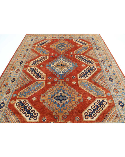 Humna 7' 10" X 9' 11" Hand Knotted Wool Rug 7' 10" X 9' 11" (239 X 302) / Rust / Wool