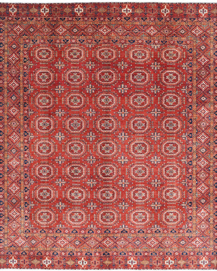 Humna 8' 2" X 9' 8" Hand Knotted Wool Rug 8' 2" X 9' 8" (249 X 295) / Red / Wool