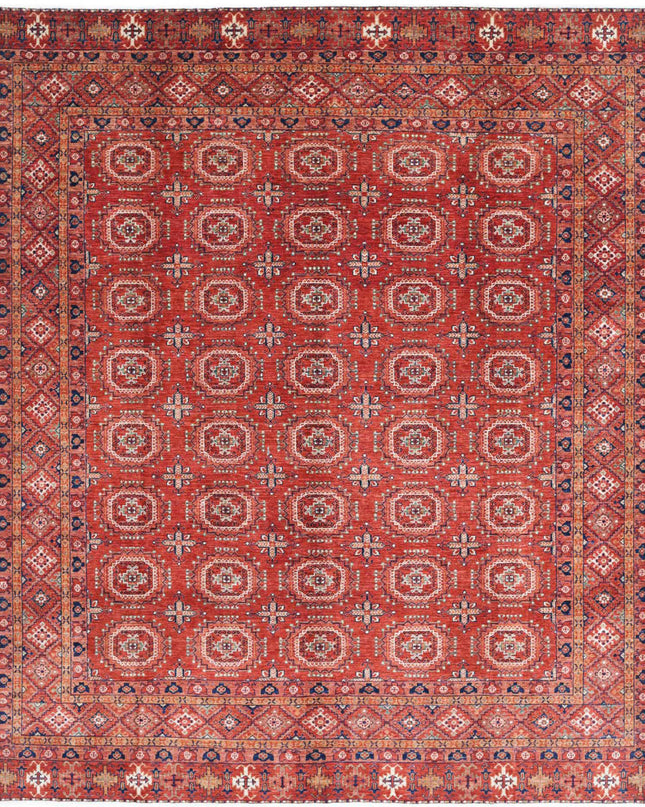 Humna 8' 2" X 9' 8" Hand Knotted Wool Rug 8' 2" X 9' 8" (249 X 295) / Red / Wool