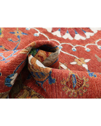 Humna 9' 1" X 10' 7" Hand Knotted Wool Rug 9' 1" X 10' 7" (277 X 322) / Red / Wool